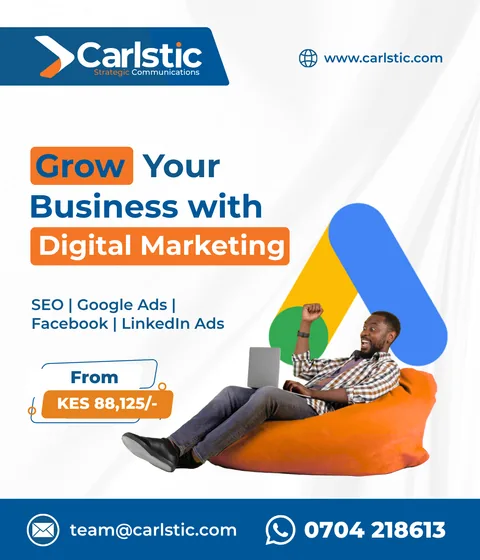 Grow your business with digital marketing poster
