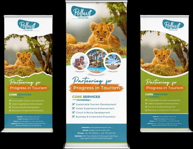 Tourism partnership roll-up banners
