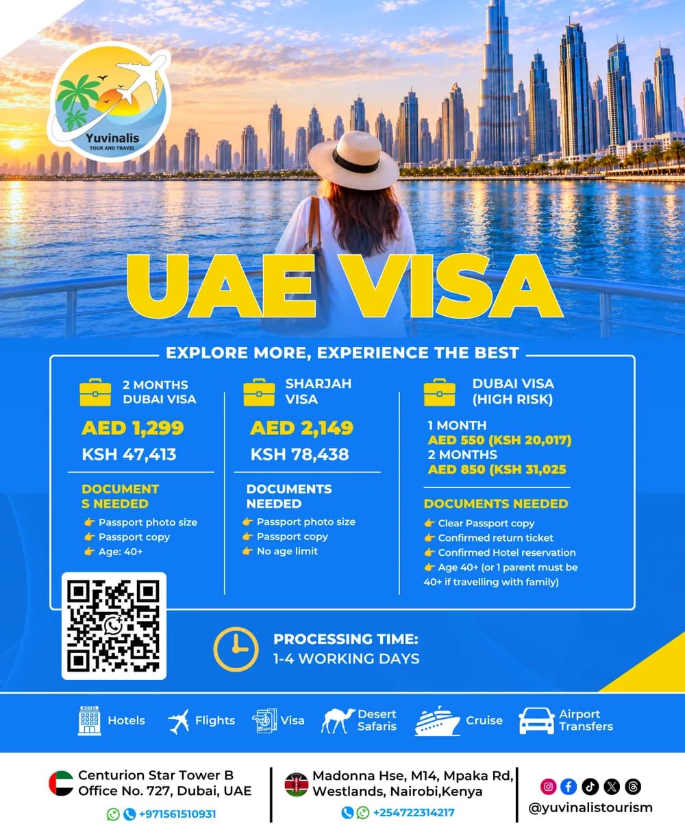 Yuvinalis Tourism UAE visa options poster