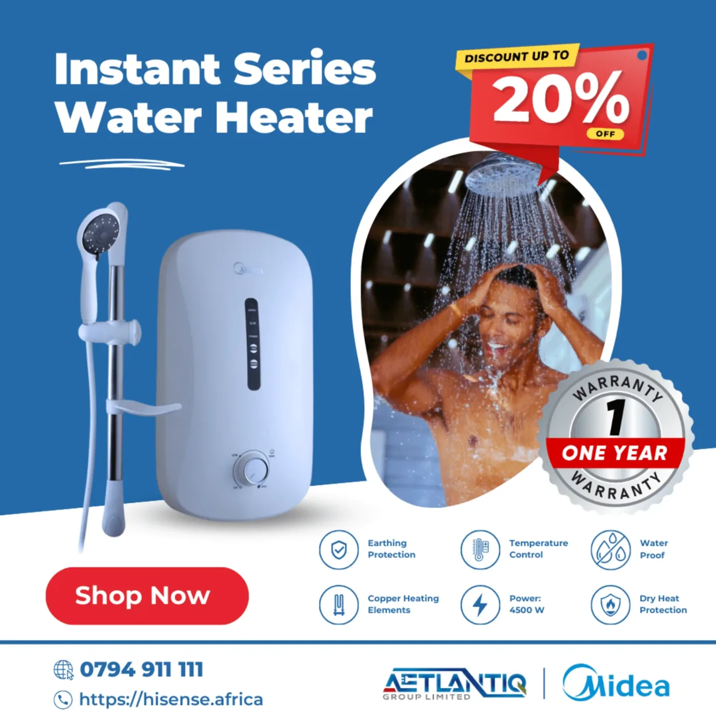 Instant water heater discount poster