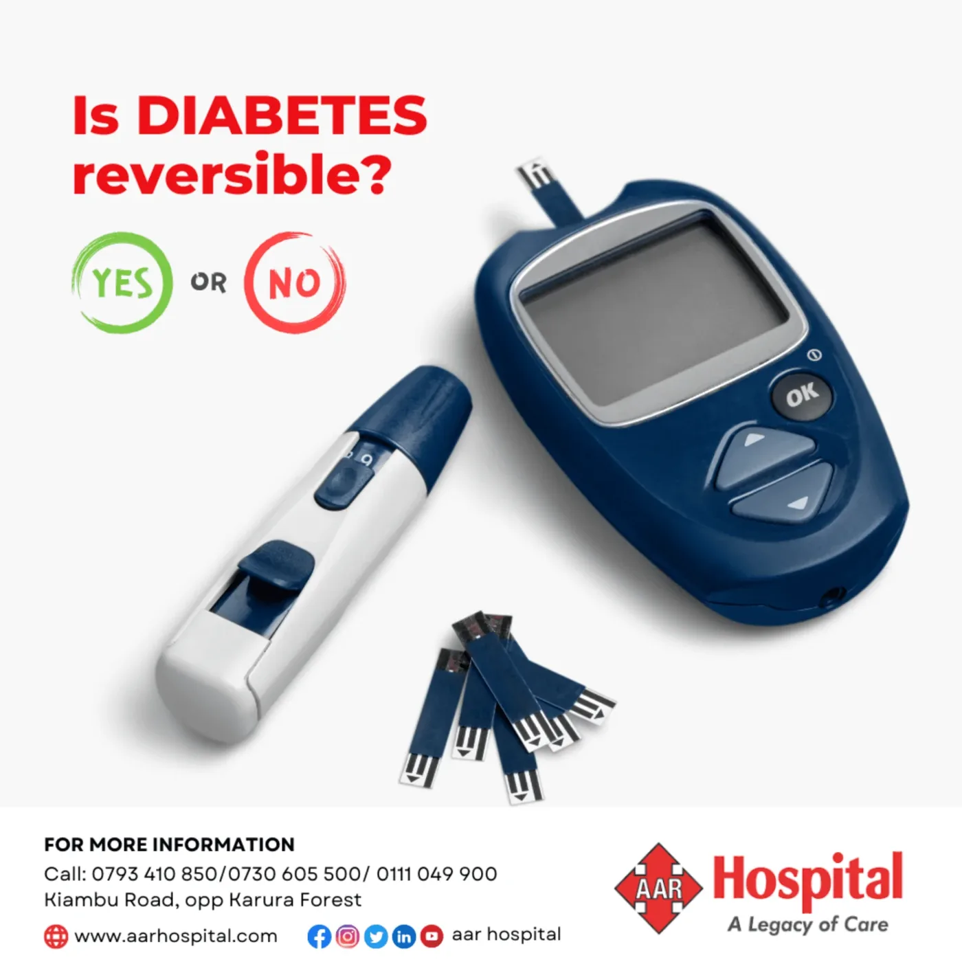 Diabetes awareness poster for a hospital