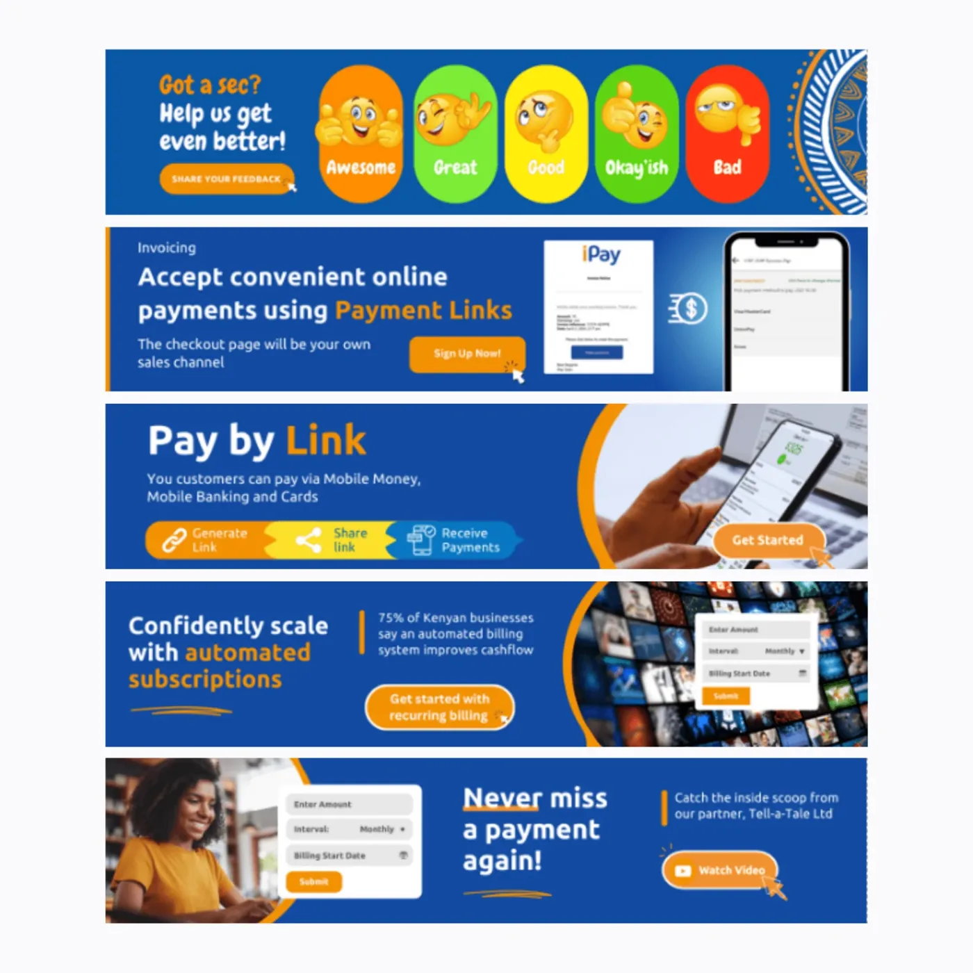 iPay merchant dashboard banners