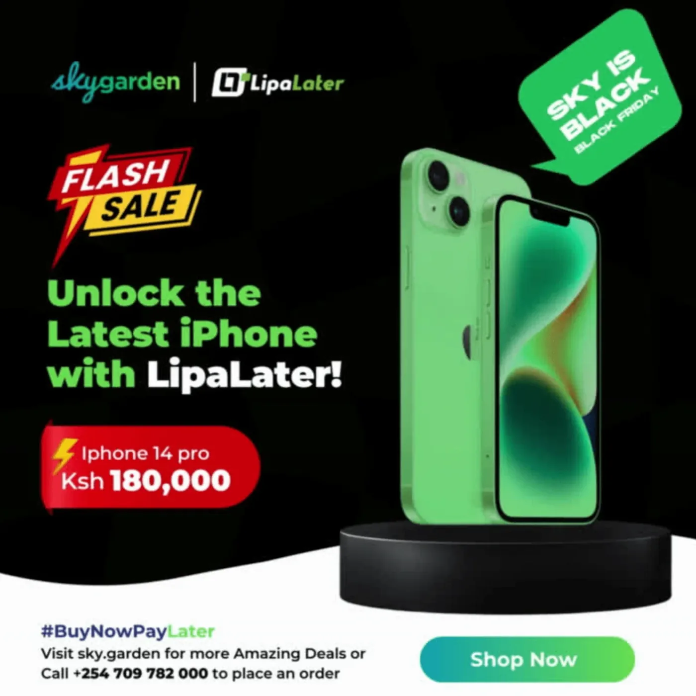 LipaLater and Skygarden flash sale poster