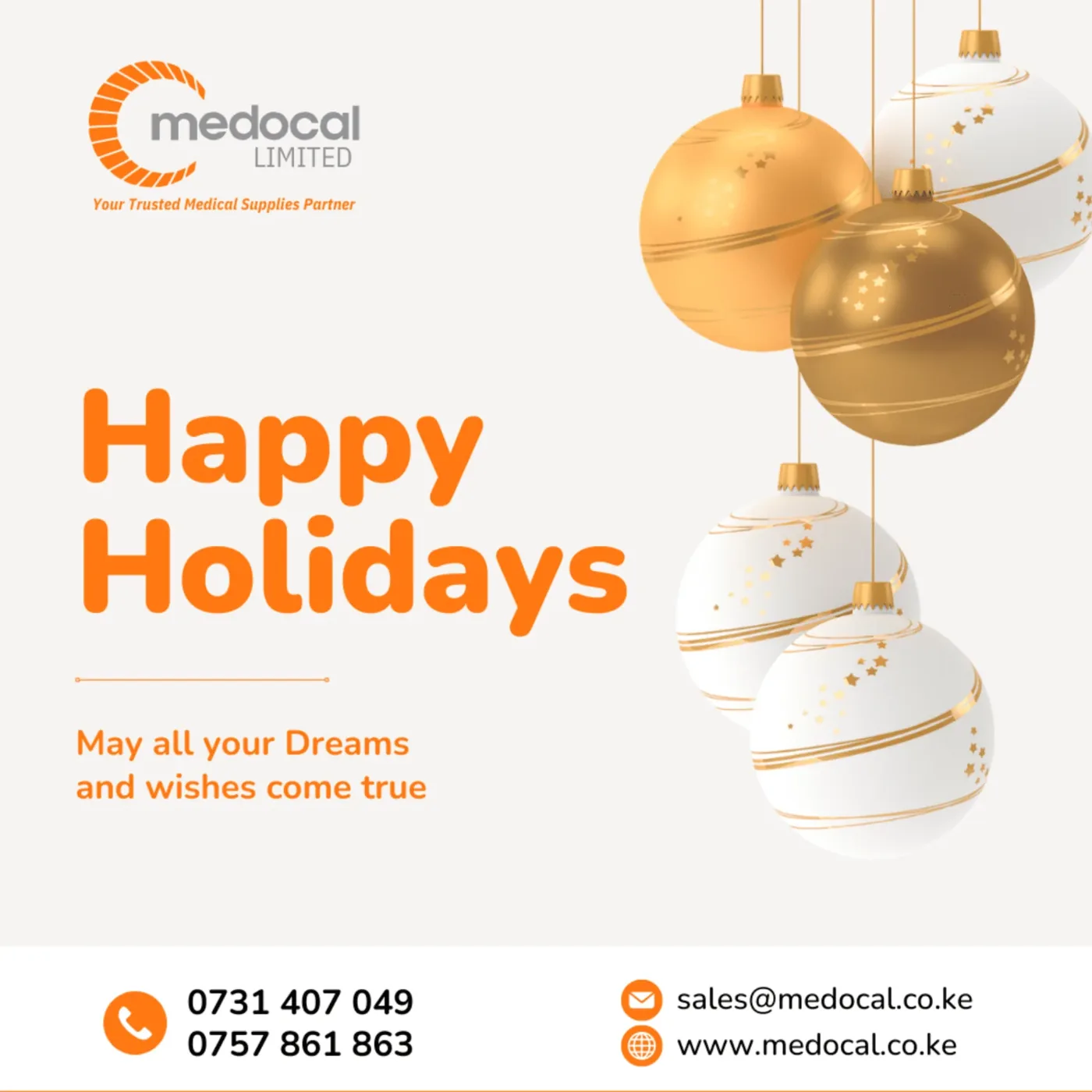 Medocal Happy Holidays social media post